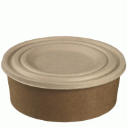 Couvercle pour saladier 1000 et 1300ml bagasse naturel - par 300