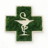 Croix de pharmacie végétale - Mousse pour l'intérieur uniquement, Vert naturel, Style 3