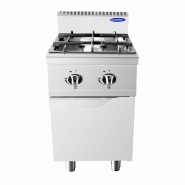 Cuisinière à gaz à 2 brûleurs en acier inoxydable. Brûleurs 3,5+7 kw avec flamme pilote. Dimensions LxLxH 40x70x108,5 cm. Modèle AT7G2B-F-1 - 4188