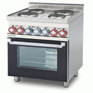 Cuisinière électrique triphasée à 4 plaques et four électrique multifonctions. Dimensions 60x60 h90 cm. Porte en verre. Modèle CFM4-66ET - 2226