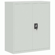 Décoshop26 - Caissons à tiroirs meuble de bureau avec étagères réglables portes verrouillables 90 x 40 x 105 cm acier gris DEC024539 - gris acier