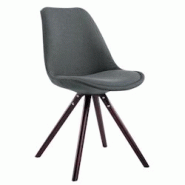 Décoshop26 - Chaise de salle à manger design scandinave en tissu gris foncé et pieds en bois marron forme rond 10_0003444 - marron 3000251584424 Décoshop26 - Chaise de salle à manger design scandinave en tissu gris foncé et pieds en bois marron forme rond 10_0003444 - marron 3000251584424