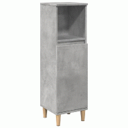 Helloshop26 - Armoire de salle de bain en bois d'ingénierie rangement flexible design moderne 30 x 30 x 100 cm en bois gris béton 02_0051035 - gris