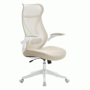 Helloshop26 - Chaise de bureau fauteuil dossier ergonomique réglable en hauteur accoudoirs rabattables pivotantant avec appui-tête 12_0004859 - acie