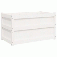 Helloshop26 - Jardinière bac lit surélevé plantes fleurs terrasse jardin 90 x 50 x 50 cm bois de pin massif blanc 02_0038001 - 3000217649839 Helloshop26 - Jardinière bac lit surélevé plantes fleurs terrasse jardin 90 x 50 x 50 cm bois de pin massif blanc 02_0038001 - 3000217649839