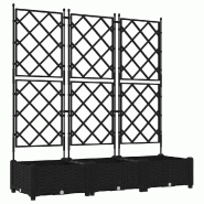 Helloshop26 - Lot de 3 cache-pots de jardin moderne 120 x 40 x 125,5 cm durable style minimaliste en acier noir 02_0058537 - noir acier 3000240646089