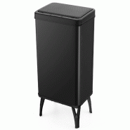 Helloshop26 - Poubelle automatique 50 L avec capteur de mouvement design moderne 33,5 x 26 x 83,5 cm en acier inoxydable noir 20_0019236 - 30002328324