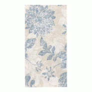 Papstar 50 serviettes « ROYAL Collection », pliage 1/8, 40 cm x 40 cm, bleu arctique « Flowers » - bleu papier 37378-P