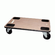 Plateau roulant en bois - 4 roues caoutchouc pivotantes Ø10.6cm - L60.4xP40.2cm - Charge 300kg