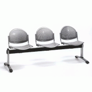 Poutre accueil visiteurs So Fermo - Métal gris verni, 3 places_0