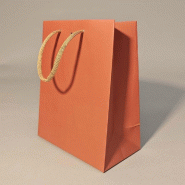 Sac luxe terracotta poignées papier blanc 18x10x23 cm - par 12