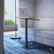 Table auxiliaire - Mobel Linea - Anthracite, Acacia foncé_0