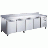 Table réfrigérée positive inox avec dosseret 4 portes température +... - PAAS4PD