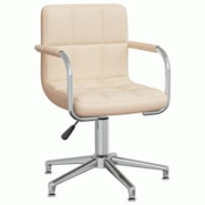 VidaXL Chaise Pivotante De Salle à Manger Crème Tissu - beige 3088064 VidaXL Chaise Pivotante De Salle à Manger Crème Tissu - beige 3088064