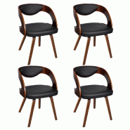 VidaXL Chaises à manger lot de 4 marron bois courbé et similicuir Modèle Yernalis - 270039
