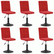 VidaXL Chaises à manger pivotantes lot de 6 rouge bordeaux velours Modèle Yervelis - 3089306