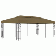 VidaXL Chapiteau 6x3 m Taupe 180 g/m² Modèle Vega StudioDesk Métal - marron 312245