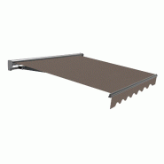 WASABI Store banne manuel 4x2,5m Taupe Polyester – Structure Semi-Coffre Aluminium Anthracite Plus - Toile Protection Solaire - marron polyester BTK