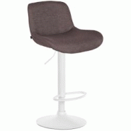 CLP Tabouret de bar Solon blanc Marron foncé/Tissu - marron textile 326113 CLP Tabouret de bar Solon blanc Marron foncé/Tissu - marron textile 326113