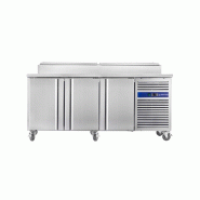 Cuistance Table de préparation réfrigérée 576 L 3 portes saladette intégrée avec 10 bacs GN 1/3 plan de travail inox et roulettes – 2020 x 800_0