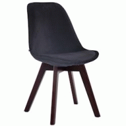 Décoshop26 - Chaise de salle à manger x1 design scandinave en velours noir et piètement à 4 pieds en bois marron 10_0003287 - marron 3000251499414 Décoshop26 - Chaise de salle à manger x1 design scandinave en velours noir et piètement à 4 pieds en bois marron 10_0003287 - marron 3000251499414