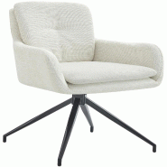 Décoshop26 - Chaise de salle à manger x1 fonction pivotante confortable et moderne en tissu crème cadre métal 10_0007174 - beige métal 3000265975461