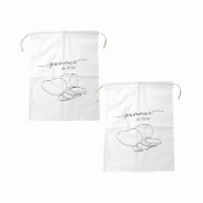 Ensemble de 2 Sacs de conservation pour pommes de terre en coton Fackelmann Eco Friendly - noir textile 3176239932959