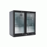 GastroHero Armoire à boissons ECO 230 noire avec portes battantes, éclairage LED, encastrable sous plan de travail - noir acier BKS-230KT