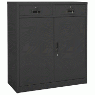 Helloshop26 - Armoire de bureau avec 2 étagères réglables rangement dossiers 90 x 40 x 102 cm en acier anthracite 02_0046910 - acier 3000234494467
