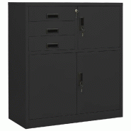 Helloshop26 - Armoire de bureau avec étagère réglable rangement 90 x 40 x 102 cm design moderne en acier anthracite 02_0046906 - acier 3000234491756