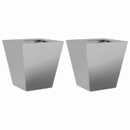 Helloshop26 - Jardinière bac lit surélevé plantes fleurs jardin terrasses lot de 2 30 x 30 x 30 cm acier galvanisé gris 02_0038920 - 3000217949243 Helloshop26 - Jardinière bac lit surélevé plantes fleurs jardin terrasses lot de 2 30 x 30 x 30 cm acier galvanisé gris 02_0038920 - 3000217949243