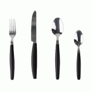 San Ignacio - Set de 16 pcs de couverts en acier inoxydable couleur noire - noir inox Q4819
