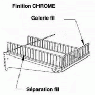 Séparation métal chromé - 80x515mm - Hauteur 80mm - Longueur 515mm - Finition chromé - Acier - Gris