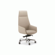 Fauteuil de direction Cape en simili-cuir et piètement 5 branches aluminium brillant et roulettes Fauteuil de direction Cape en simili-cuir et piètement 5 branches aluminium brillant et roulettes