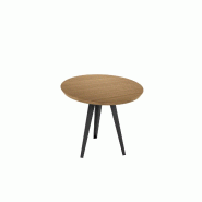 Stones Table basse pliante compacte - Structure et plateau en verre martelé couleur bronze, design moderne et élégant 60 x 60 x 44 cm - Mobilier -