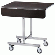 Table avec plan carré rabattable, sur roues, 80x80 cm - VIRTUS - 0615402417198