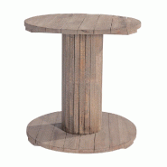 Table ronde Héritage - 2 niveaux Ø80cm H90cm - pin massif aspect vieilli - gris