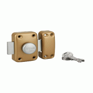 Verrou CAPITAL à bouton et cylindre 90mm - 3 clés, epoxy or - THIRARD - 3150260913729