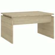 VidaXL Table basse chêne sonoma 68x50x38 cm bois d'ingénierie Modèle Atlas Infinite Mixte - 808335