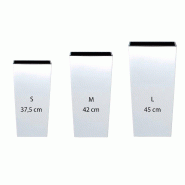 WellHome - Pack de 3 pots de fleurs hauts 11,4/16,3/19L Urbi Square en plastique coloris blanc avec réservoir - blanc plastique PK2544