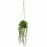 Atmosphera - Pot suspendu avec plante artificielle Ø10,5x38cm - vert JJ098