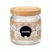 Bocal avec couvercle 0,75 l en bambou décor café - Beige Rond Verre Bormioli Rocco - beige 8004360093339 Bocal avec couvercle 0,75 l en bambou décor café - Beige Rond Verre Bormioli Rocco - beige 8004360093339