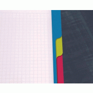 Clairefontaine Lot de 5 Cahier Metric Bind'O Block A4+ 225x297, 160p./80 feuilles perforées 90 g/m² reliure intégrale, quadrillé 5x5 cadré 4 coul
