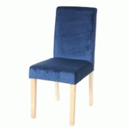 Décoshop26 - Chaise de salle à manger cuisine en velours bleu pieds en bois clair design moderne 04_0002311 - bleu 3000274132695 Décoshop26 - Chaise de salle à manger cuisine en velours bleu pieds en bois clair design moderne 04_0002311 - bleu 3000274132695