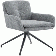 Décoshop26 - Chaise de salle à manger x1 fonction pivotante confortable et moderne en tissu gris cadre métal 10_0007597 - gris métal 3000266200395