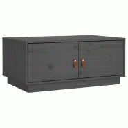 Décoshop26 - Table basse avec compartiment avec portes design rustique moderne 80 x 50 x 35 cm bois massif de pin gris DEC039200 - gris Bois massif 3