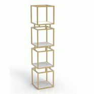 Etagère haute Minea white 4 tablettes en marbre 38x38x173cm