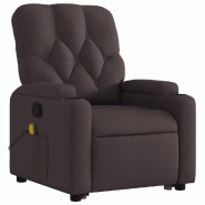Fauteuil inclinable de massage Marron foncé Tissu Modèle Nervina - 8721012172159