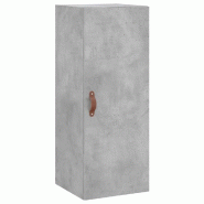 Helloshop26 - Armoire murale rangement moderne 34,5 x 34 x 90 cm fonction pratique salon bureau en bois gris béton 02_0048651 - gris Bois massif 3000