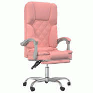 Helloshop26 - Fauteuil de massage inclinable de bureau informatique étude Rose similicuir rose 02_0025391 - rose métal 3000215318799